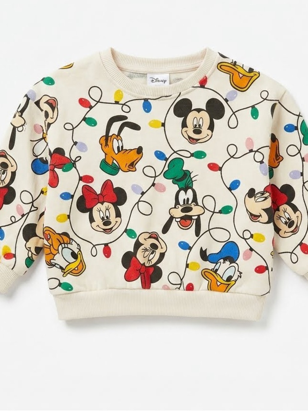 Disney Mickey Minnie Christmas Lights Sweatshirt 9-12M Holiday